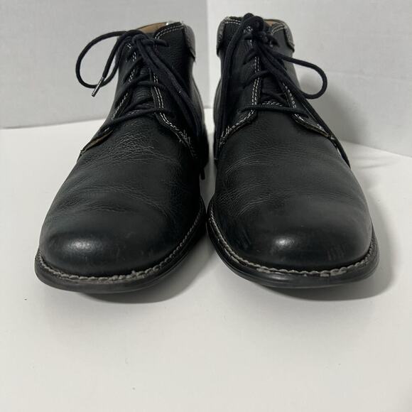 Johnston & Murphy Hunley Plain Toe Chukka Boots Shoes Size 9 M Black Leather - Picture 4 of 11